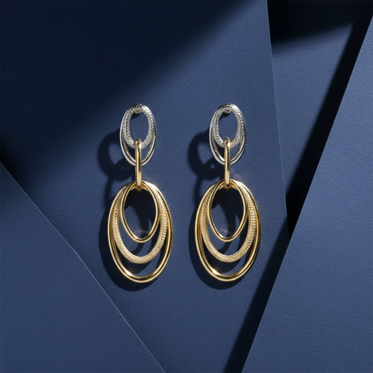 Aurora Luxe Double Oval Drop Earrings jewellery product view 2