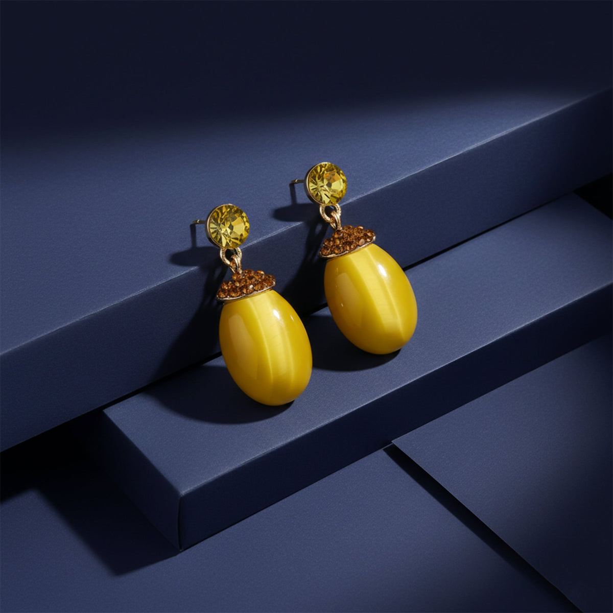 Sunlit Elegance Cat Eye Earrings jewellery product view 5