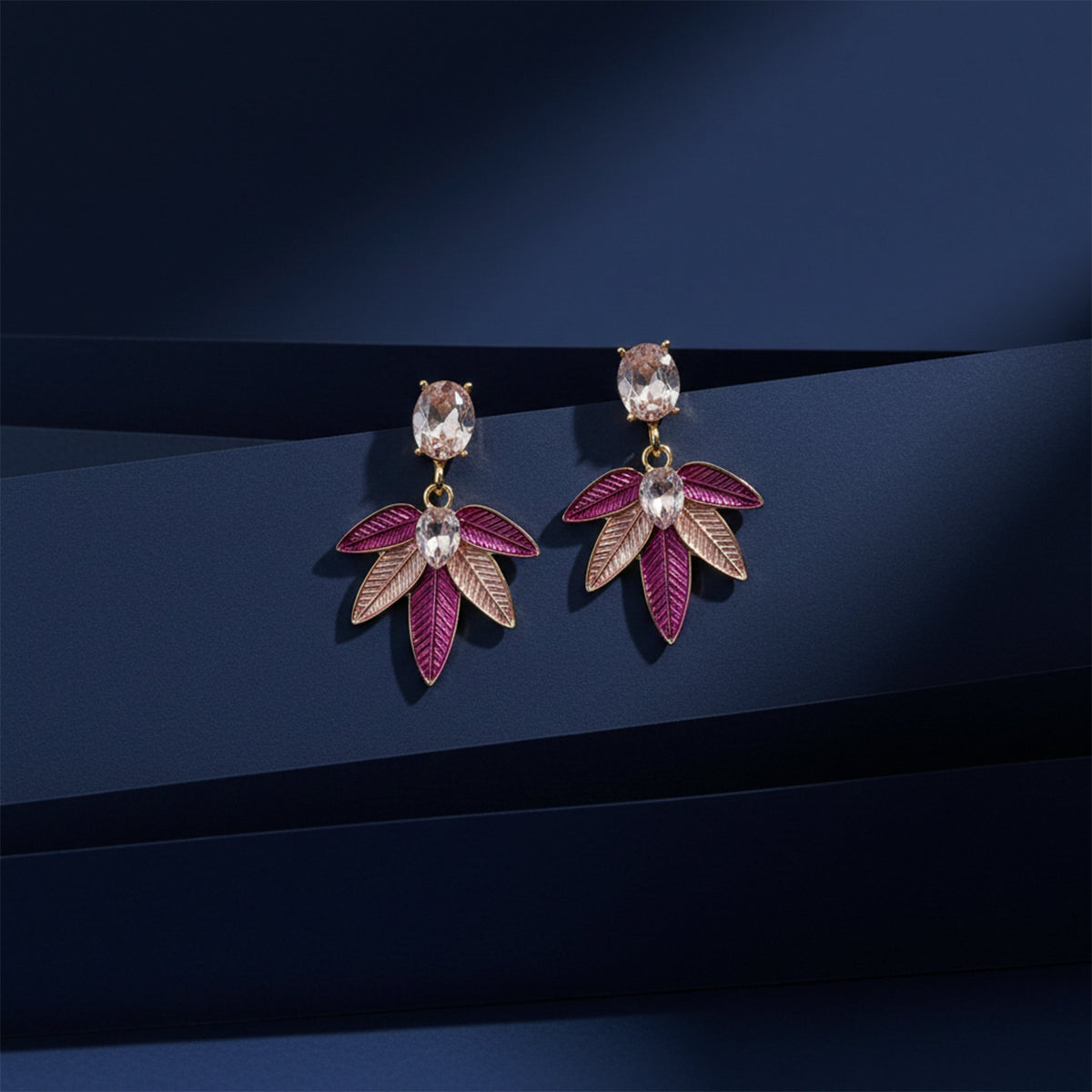 Blush Leaf Luxe Earrings jewellery product view 5