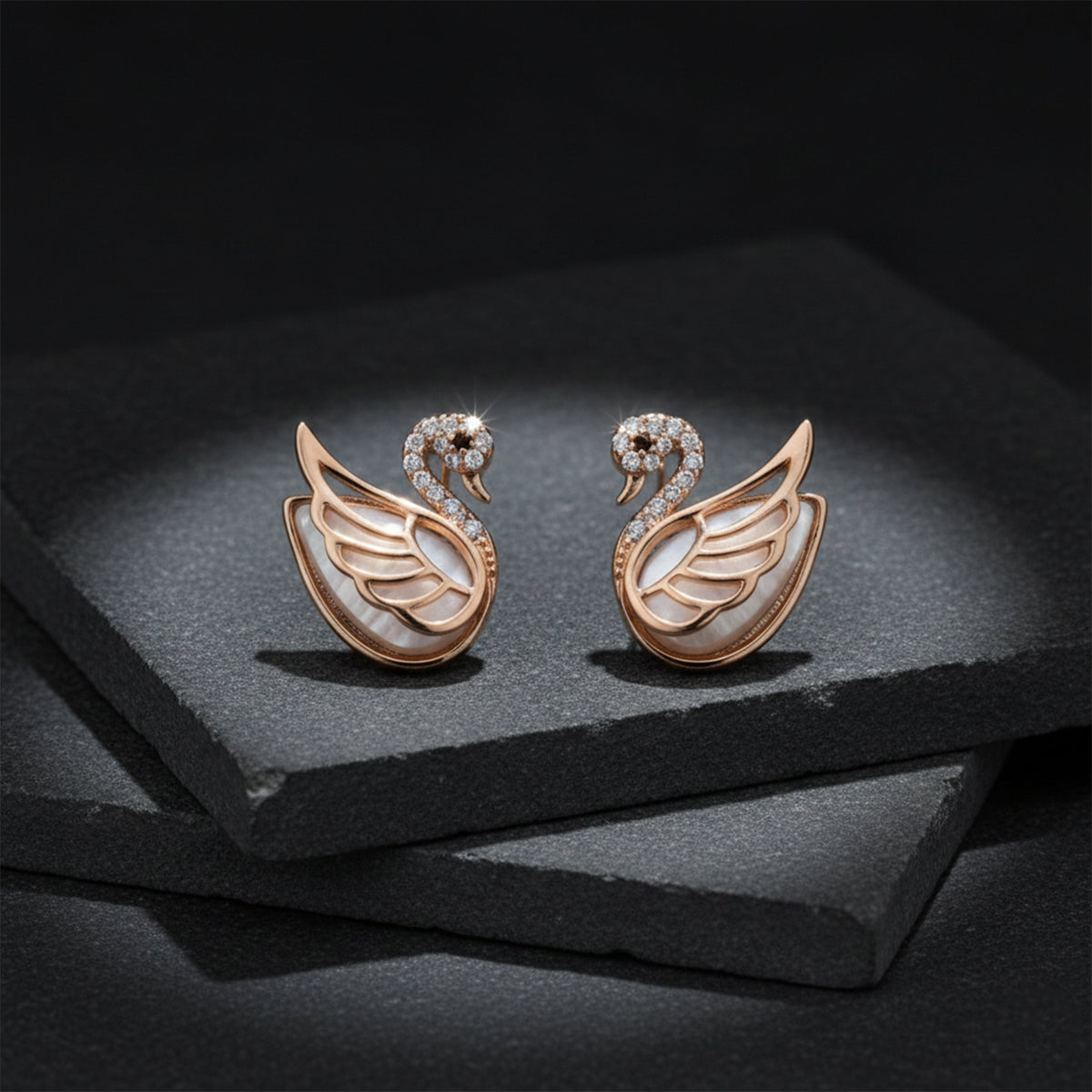 Aurora Grace Swan Earrings jewellery product view 1