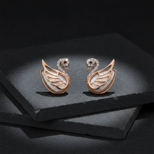Aurora Grace Swan Earrings jewellery product view 1
