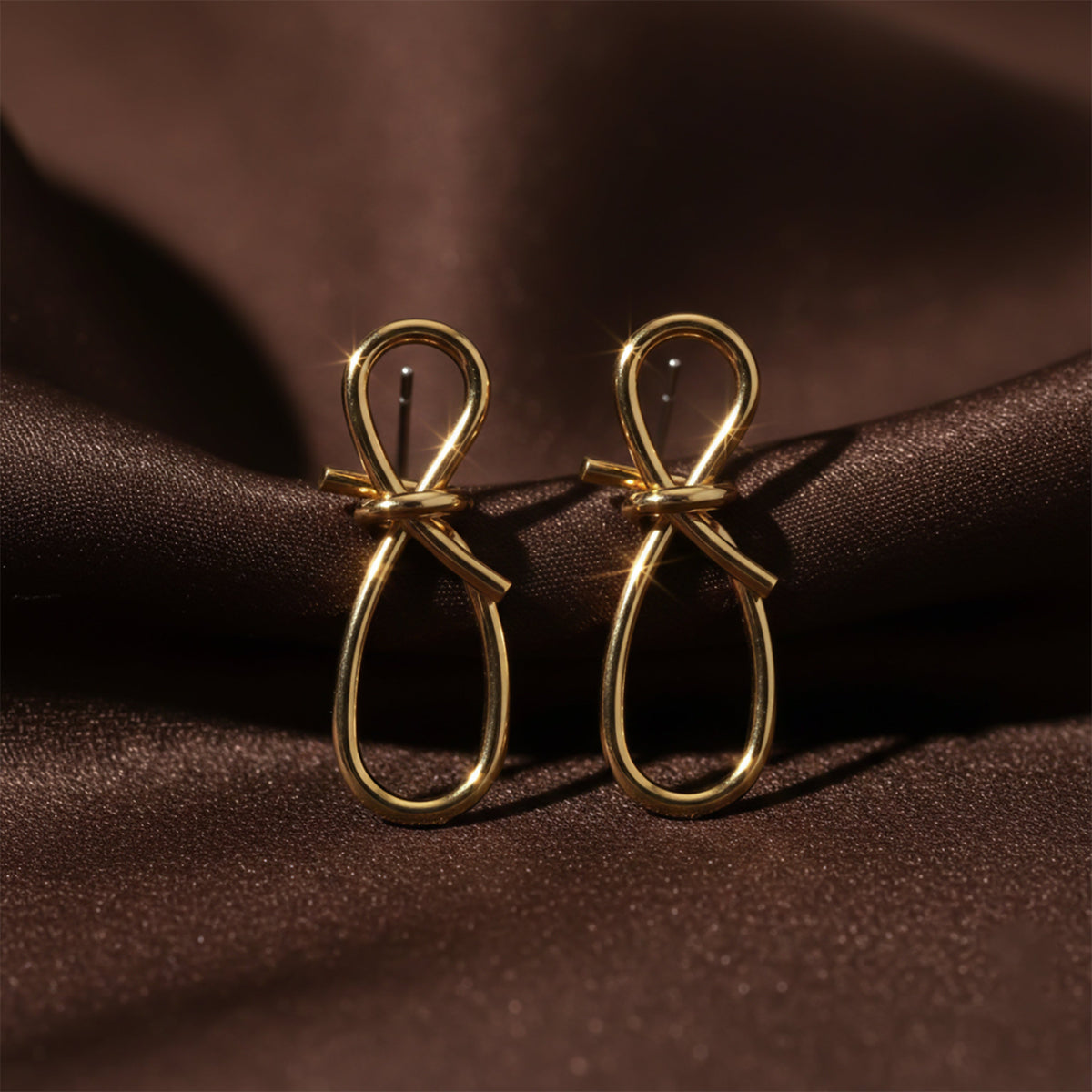 Luxe Knot Loop Drop Earrings jewellery product view 1