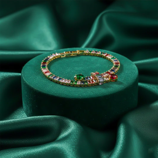 Regalia Rainbow Baguette Tennis Bracelet jewellery product view 1
