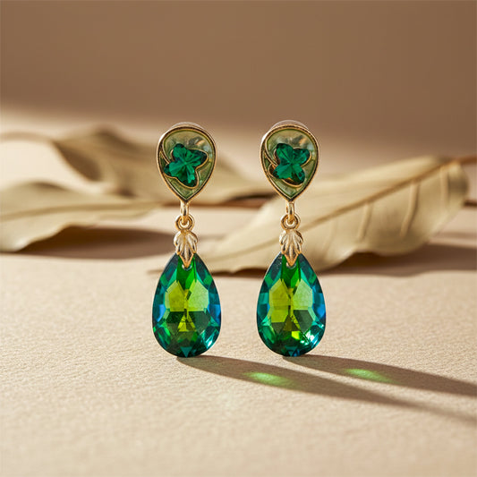 Serene Emerald Glow Earrings jewellery product view 1