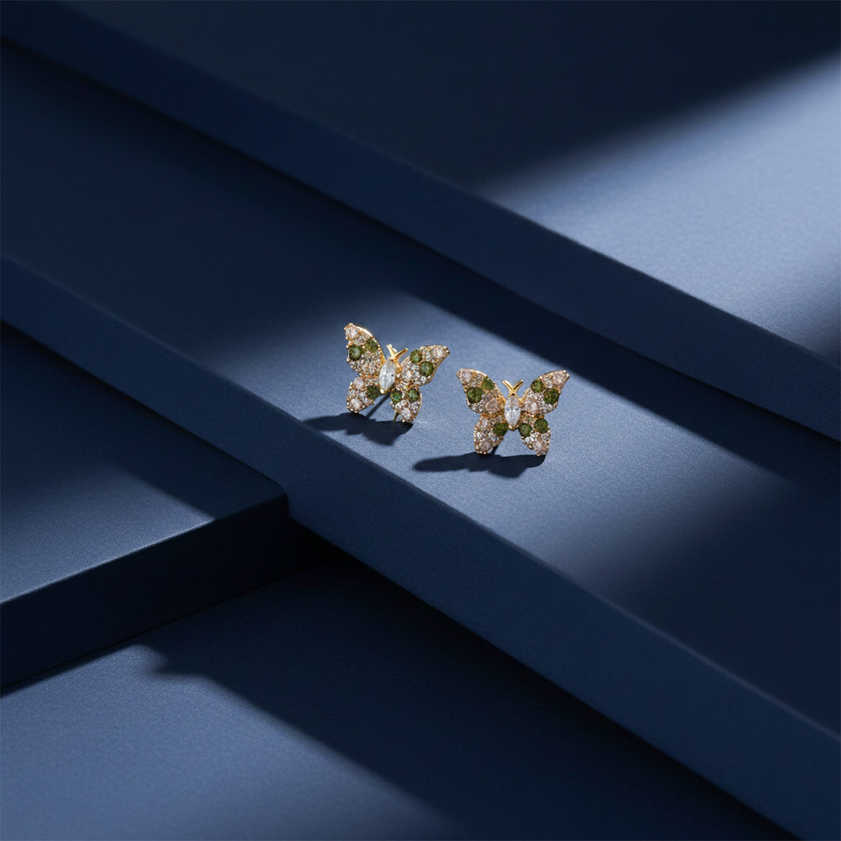 Emerald Flutter Luxe Earrings jewellery product view 5