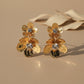 Golden Flower Crystal Studs Earrings jewellery product view 4