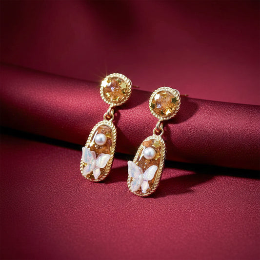 Aurora Butterfly Pearl Earrings jewellery product view 1