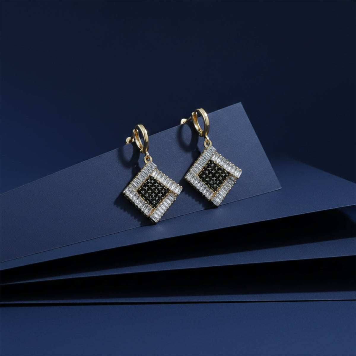 Crystal Square Luxe Earrings jewellery product view 5