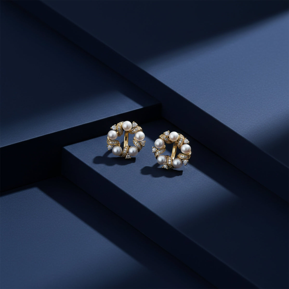 Pearl Luxe Circle Earrings jewellery product view 5