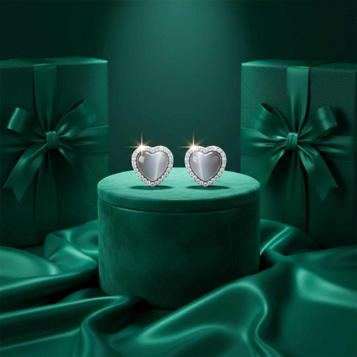Amoura Radiance Heart Earrings jewellery product view 3