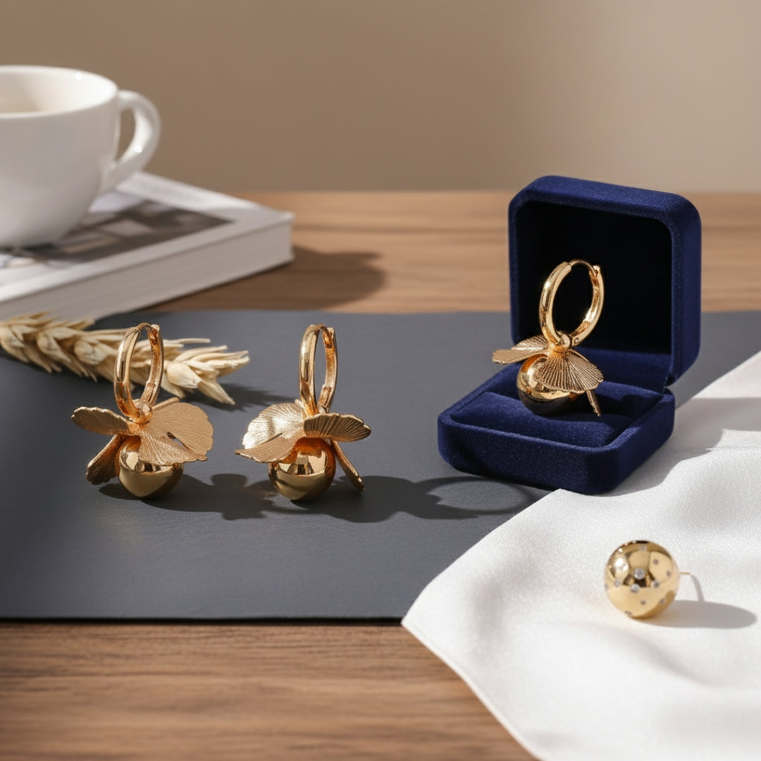 Flora Shine Earrings jewellery product view 4