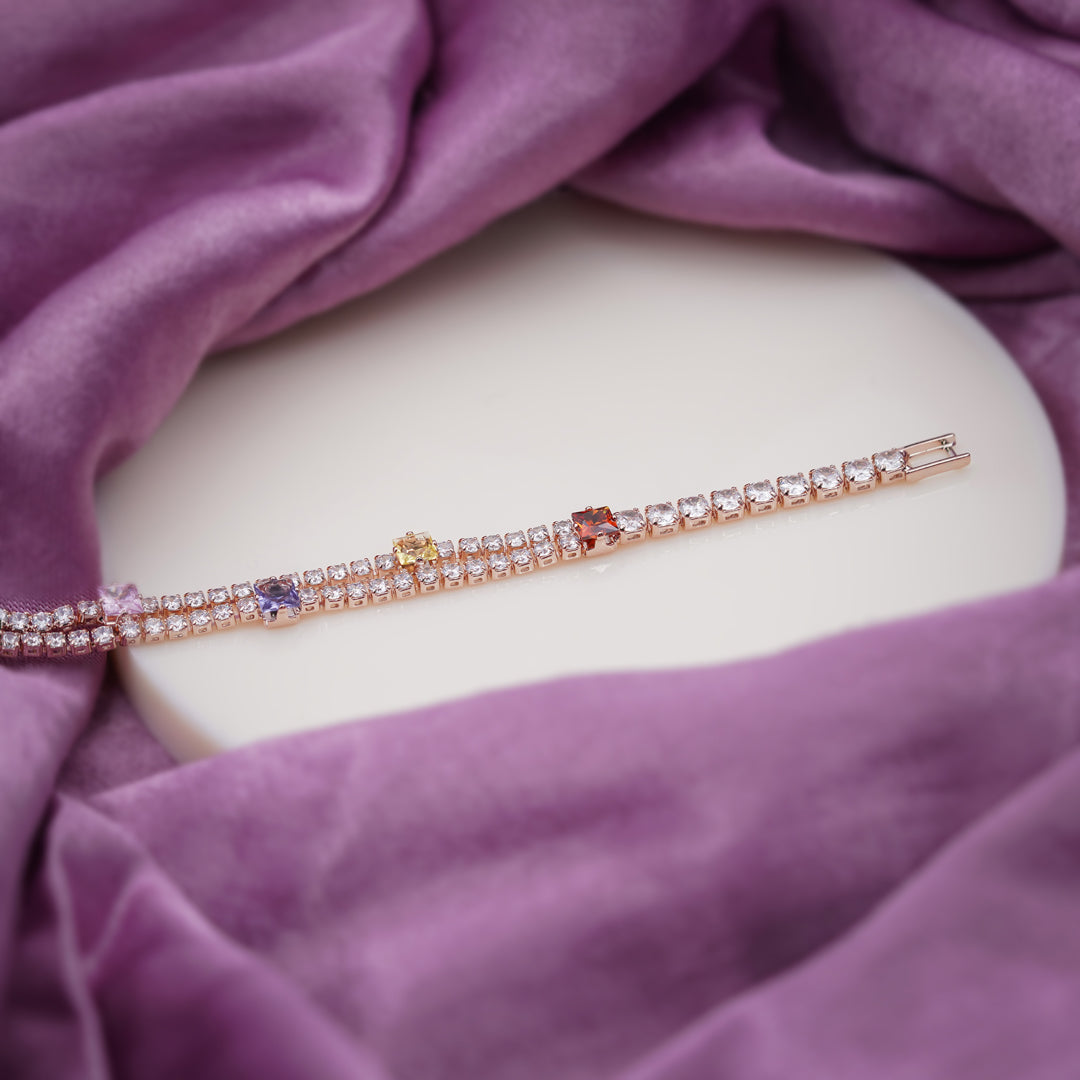 Luxe Square Stone Tennis Bracelet jewellery product view 3