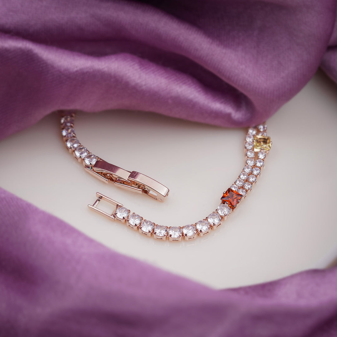 Luxe Square Stone Tennis Bracelet jewellery product view 4