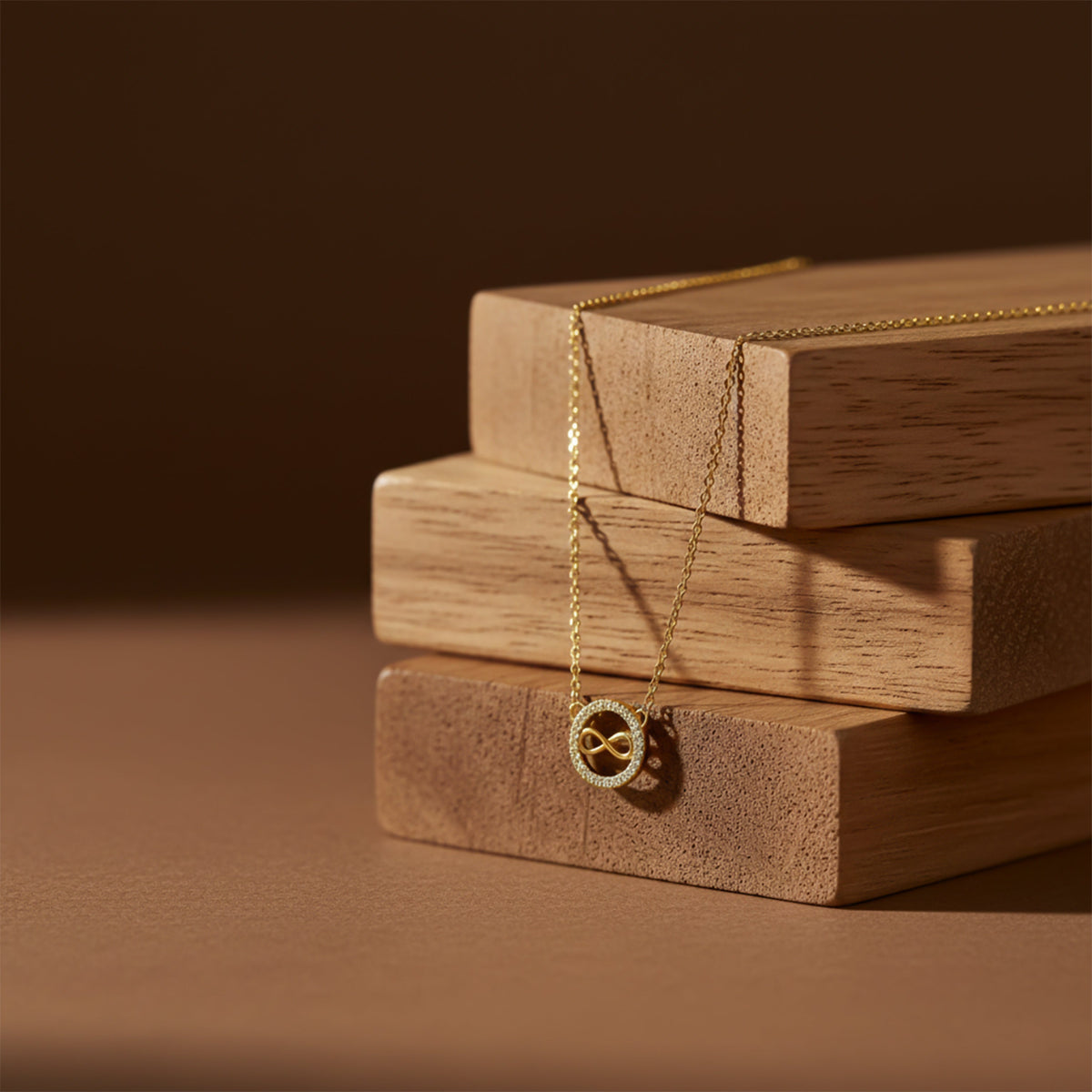 Elegant Gold Infinity Necklace jewellery product view 1