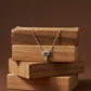 Luxury Halo Diamond Silver Necklace jewellery product view 1