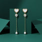 Ivory Luxe Heart Pearl Drop Earrings jewellery product view 5