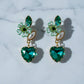 Green Luxe Floral Heart Earrings jewellery product view 6