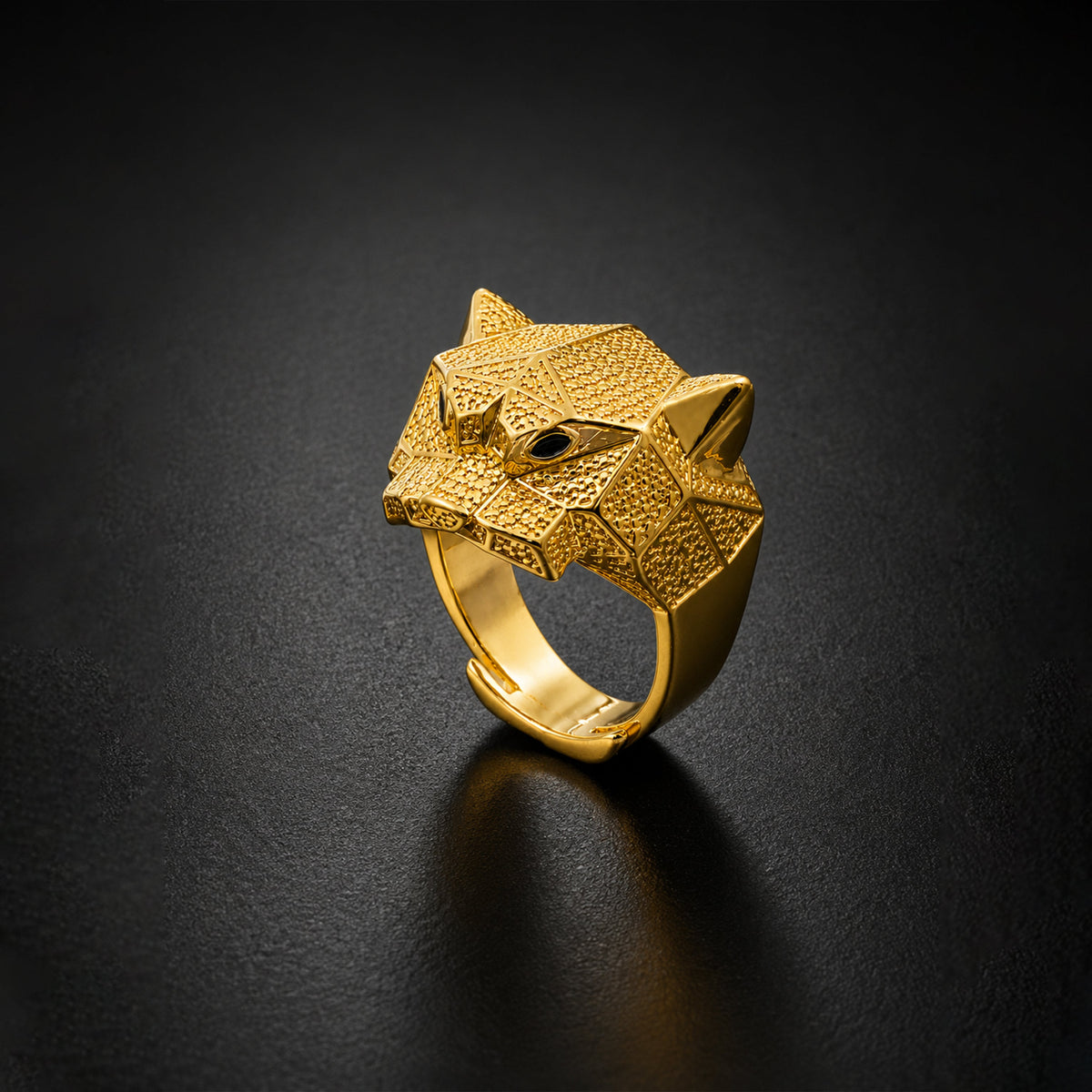 Gold Panther Stealth Band Ring jewellery product view 1