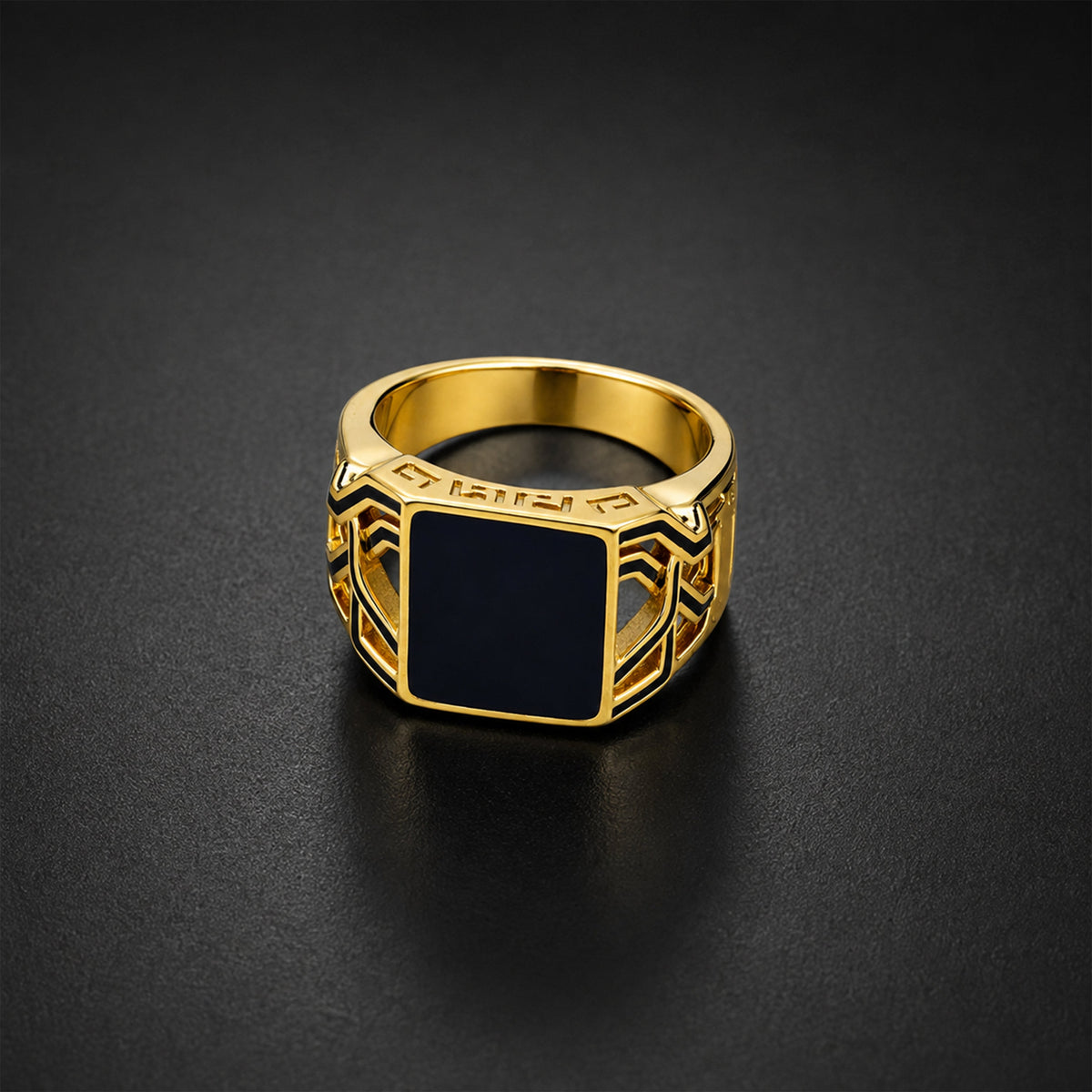 Golden Noir Ring jewellery product view 1