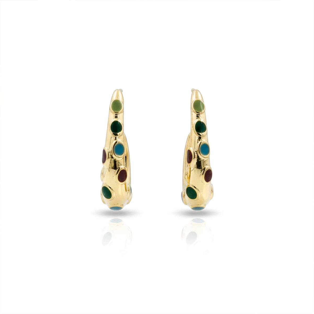 LuxeNova Colorstone Hoop Earrings jewellery product view 11
