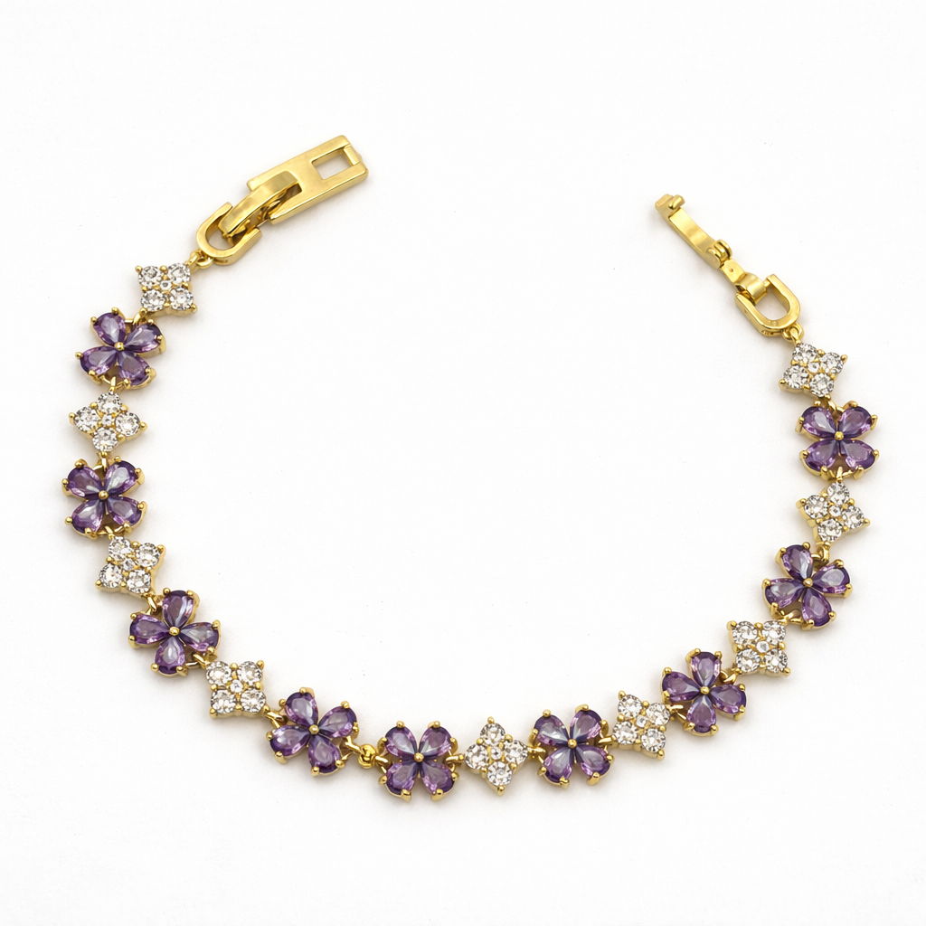 Luxe Flower Charm Bracelet jewellery product view 6