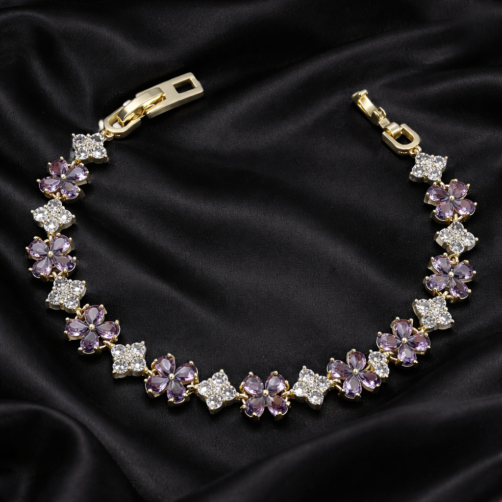 Luxe Flower Charm Bracelet jewellery product view 4