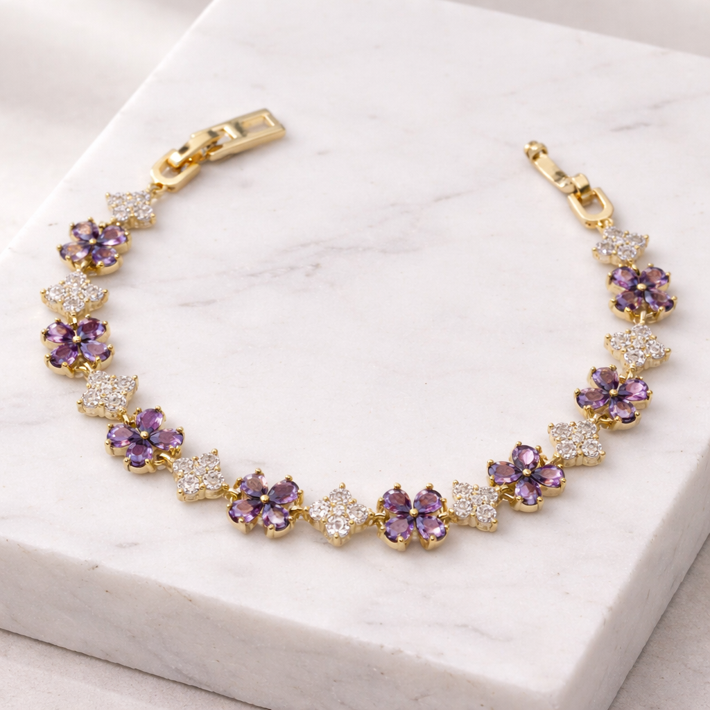 Luxe Flower Charm Bracelet jewellery product view 5