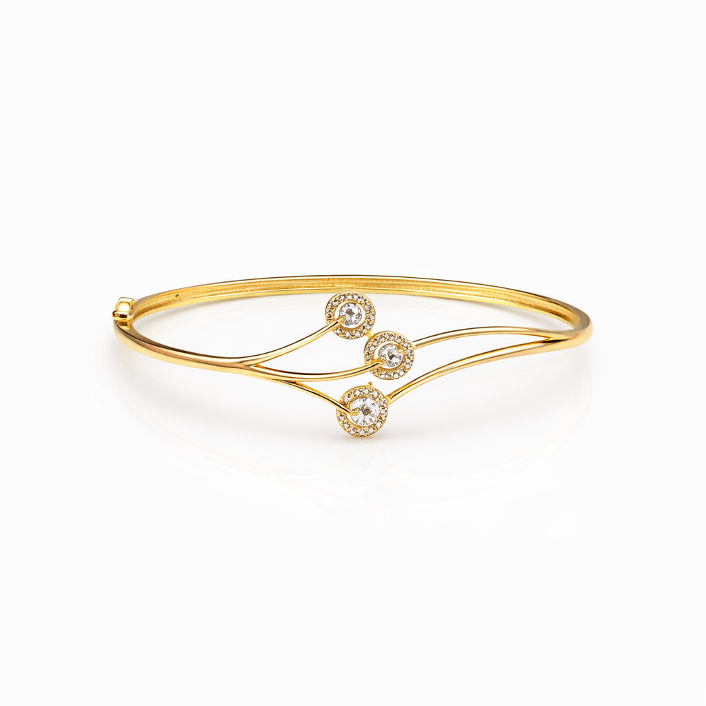 Trinity Diamond Gold Kada jewellery product view 1