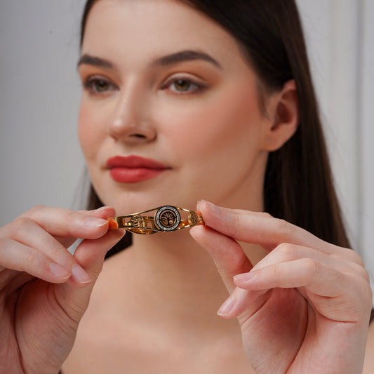 Divine Om Aura Gold Kada jewellery product view 1