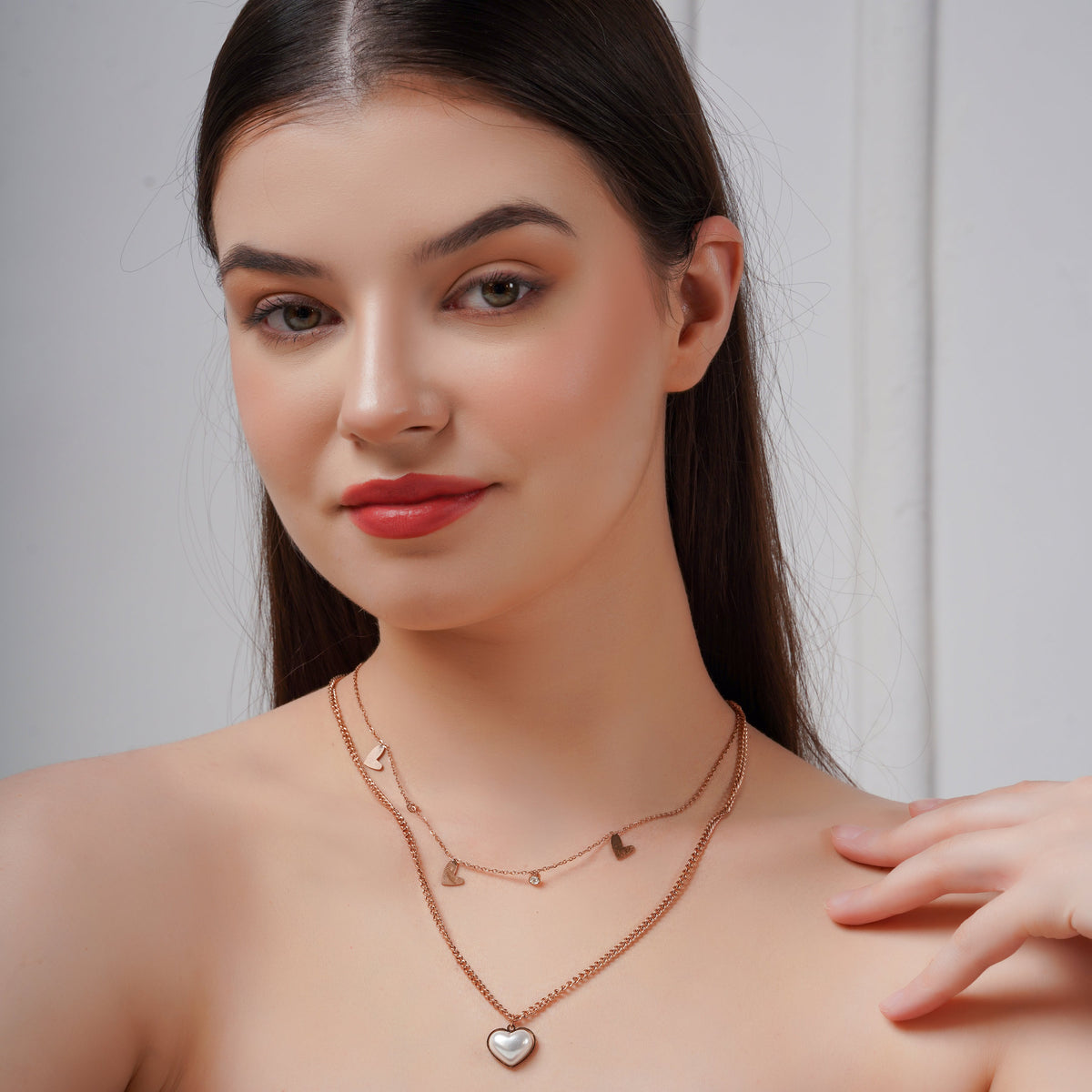 Hearts in Harmony Dual Layer Necklace jewellery product view 3