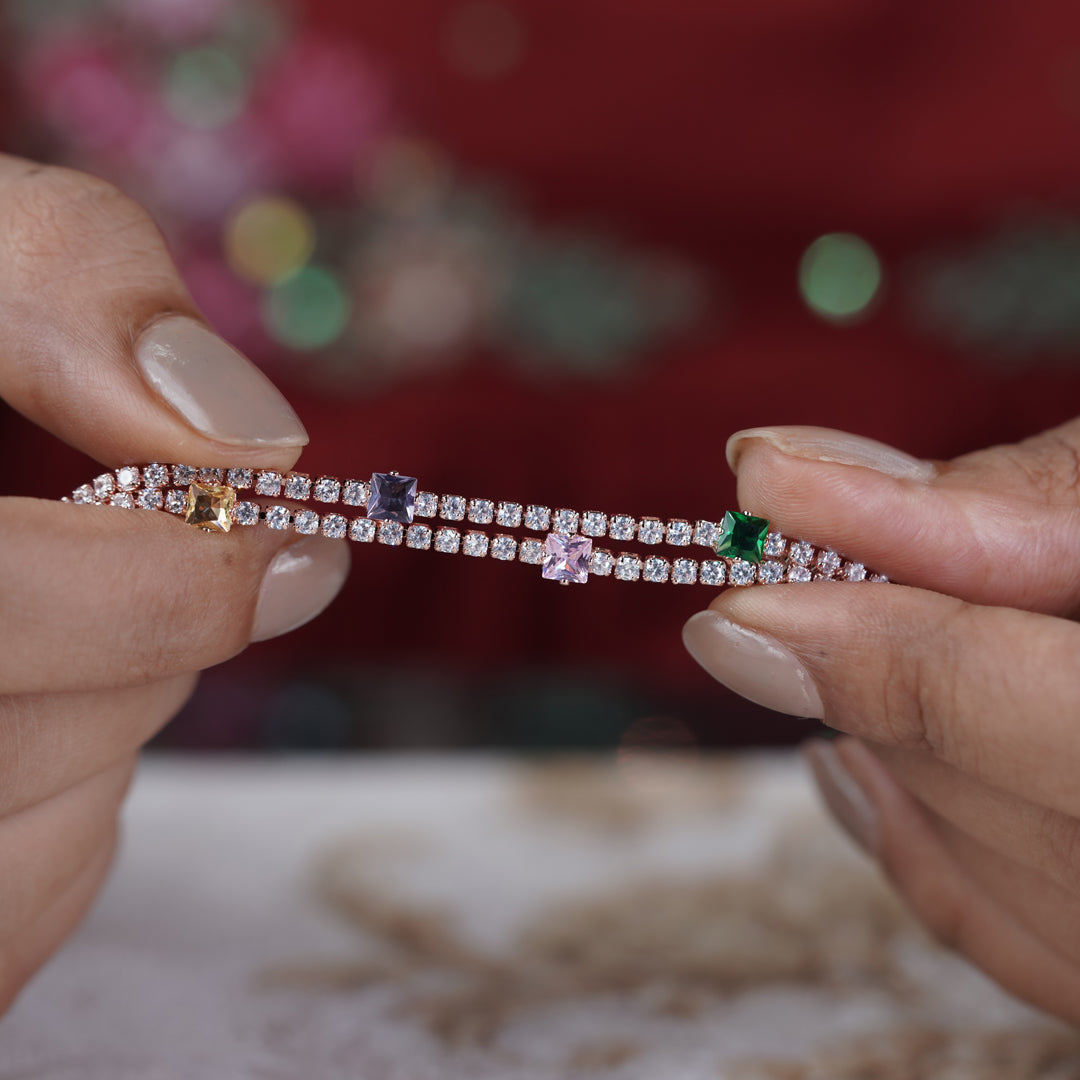 Luxury Rainbow Tennis Bracelet jewellery product view 7