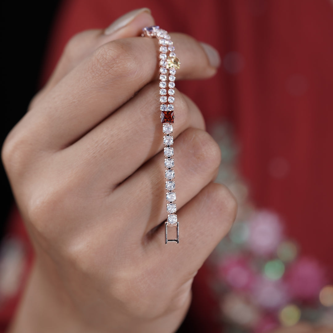 Luxury Rainbow Tennis Bracelet jewellery product view 8