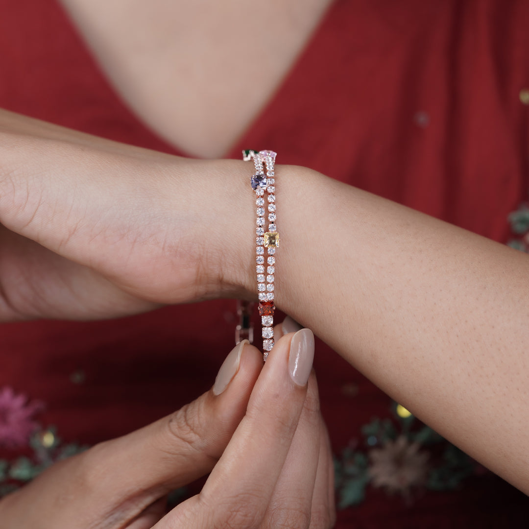Luxury Rainbow Tennis Bracelet jewellery product view 10