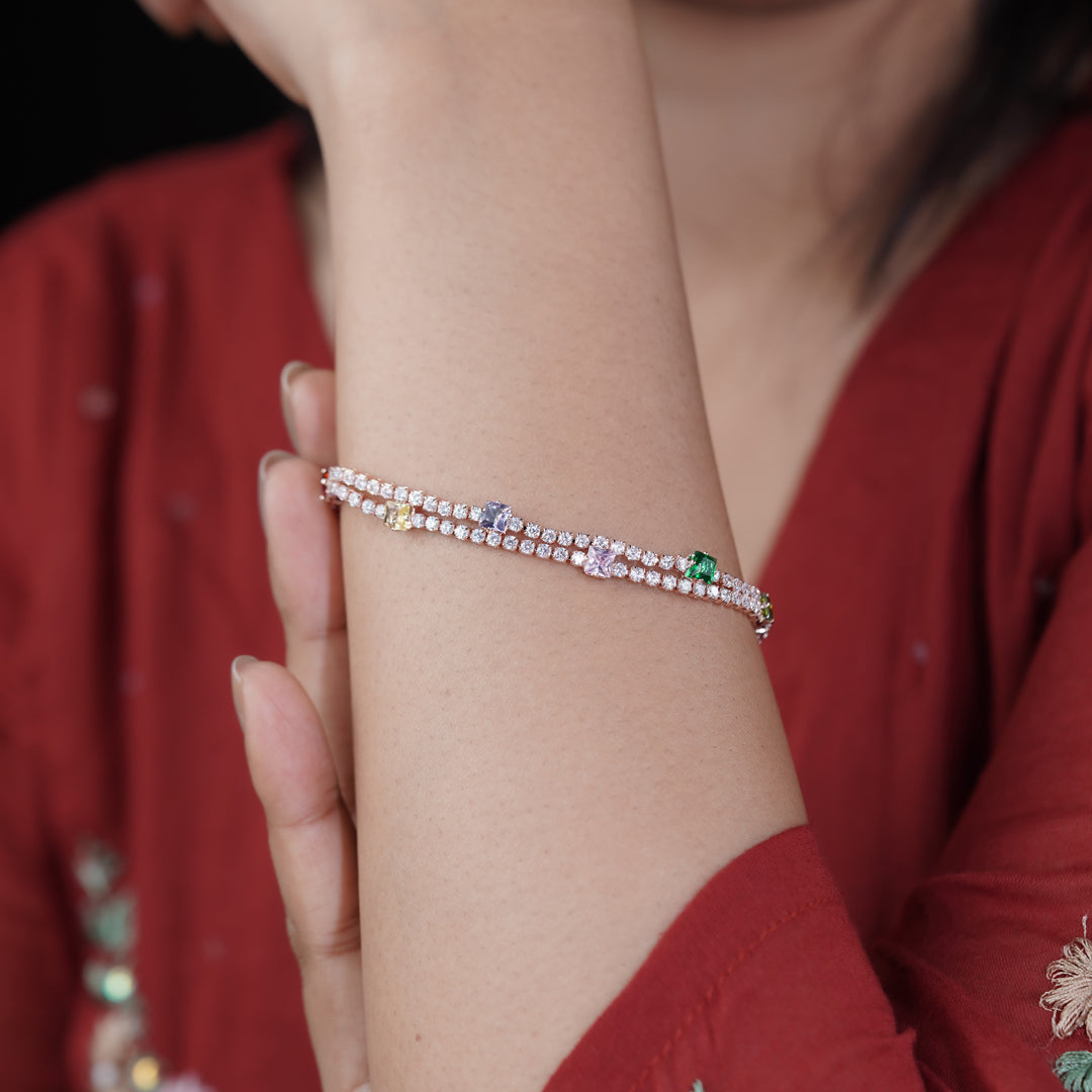 Luxury Rainbow Tennis Bracelet jewellery product view 12
