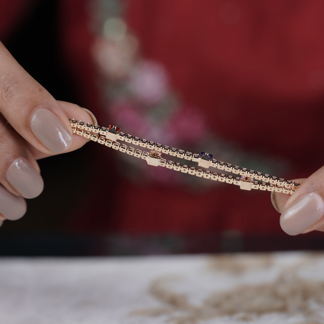 Luxe Square Stone Tennis Bracelet jewellery product view 5
