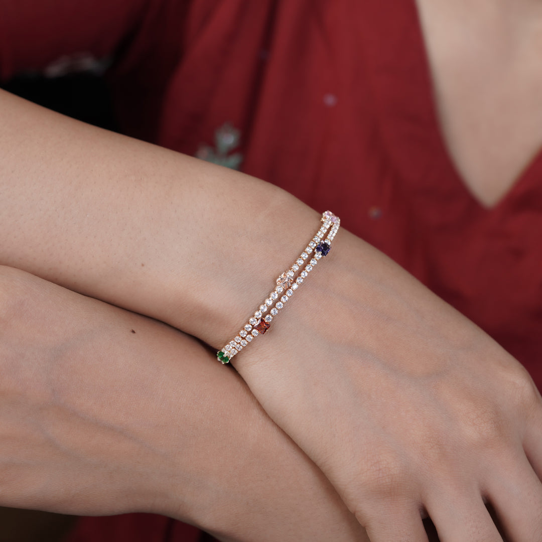Luxe Square Stone Tennis Bracelet jewellery product view 7