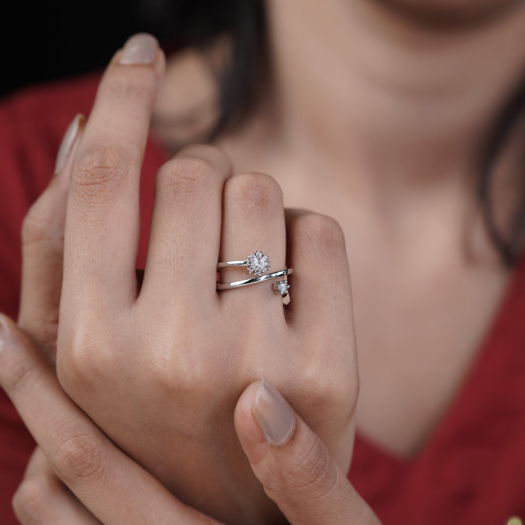 Royal Bloom Open Diamond Ring jewellery product view 6