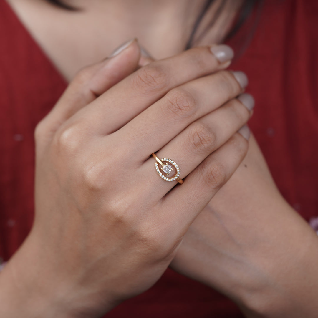 Luxpenny Aurora Swirl Halo Ring jewellery product view 6