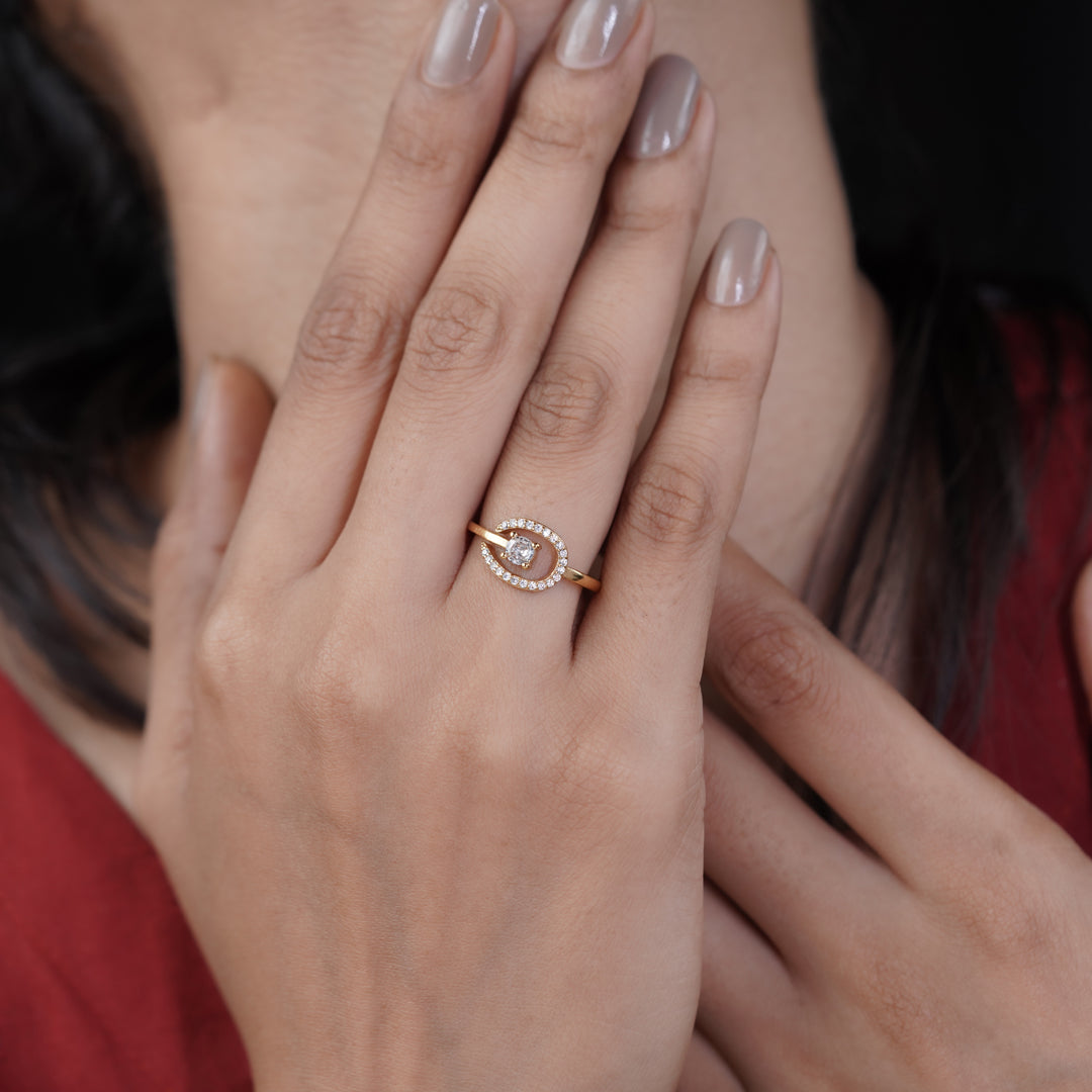Luxpenny Aurora Swirl Halo Ring jewellery product view 8