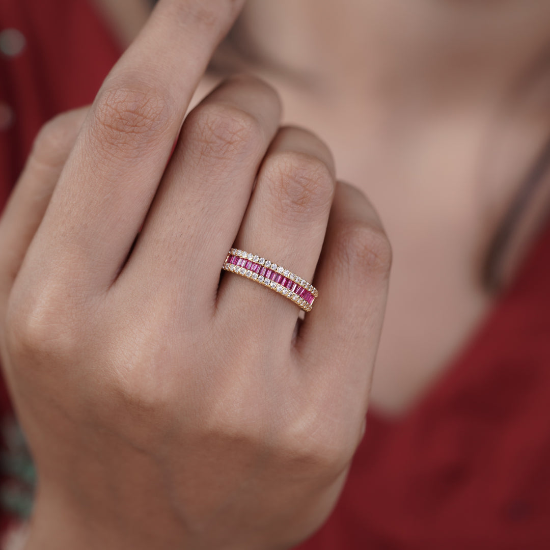 Luxpenny Ruby Royale Baguette Ring jewellery product view 4