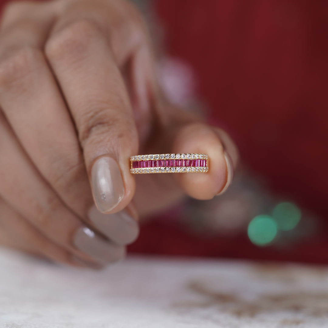 Luxpenny Ruby Royale Baguette Ring jewellery product view 6