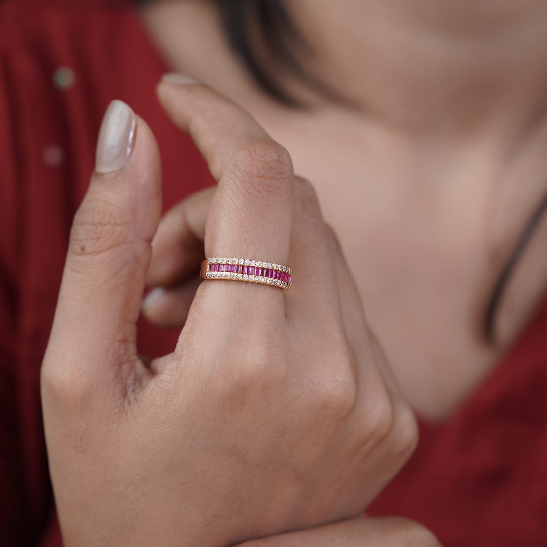 Luxpenny Ruby Royale Baguette Ring jewellery product view 10