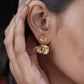 Elite Golden Petal Pearl Earrings jewellery product view 7