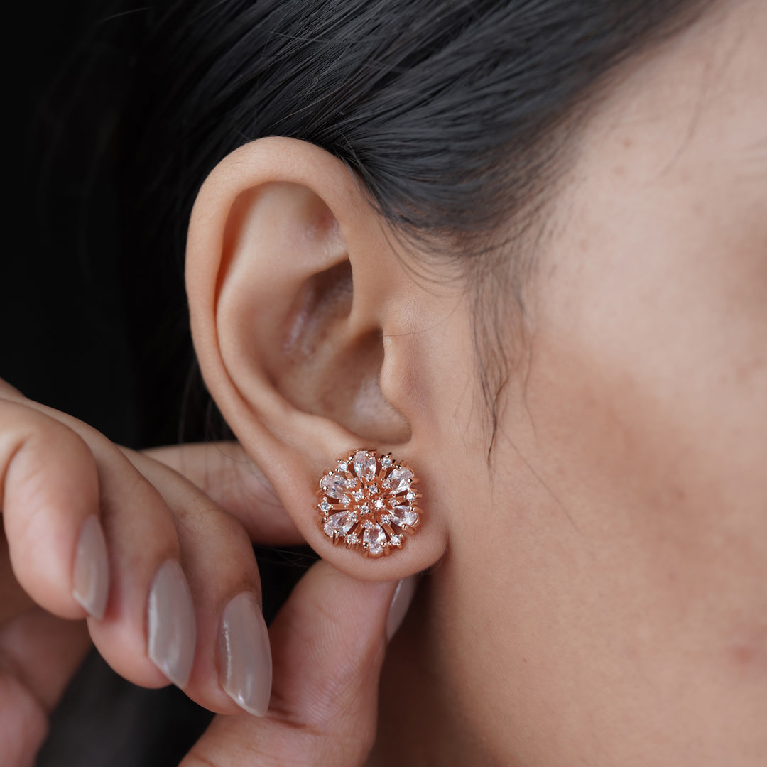 Aurora Sunburst Crystal Stud Earrings jewellery product view 2