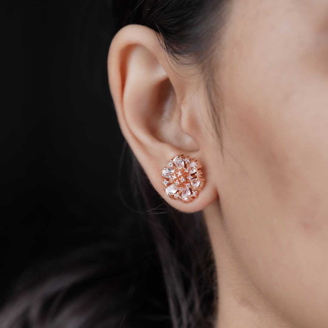 Aurora Sunburst Crystal Stud Earrings jewellery product view 9