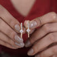Rose Gold V Shape Crystal Earrings jewellery product view 8