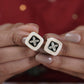Ivory Noir Blossom Luxe Stud Earrings jewellery product view 6