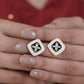 Ivory Noir Blossom Luxe Stud Earrings jewellery product view 7