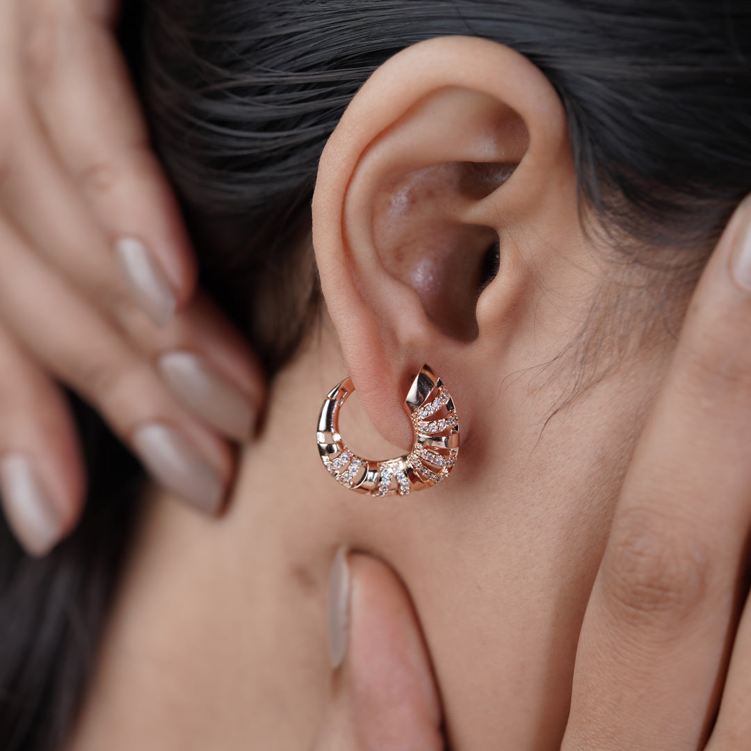 Diamond Enamel Hoop Earrings jewellery product view 10