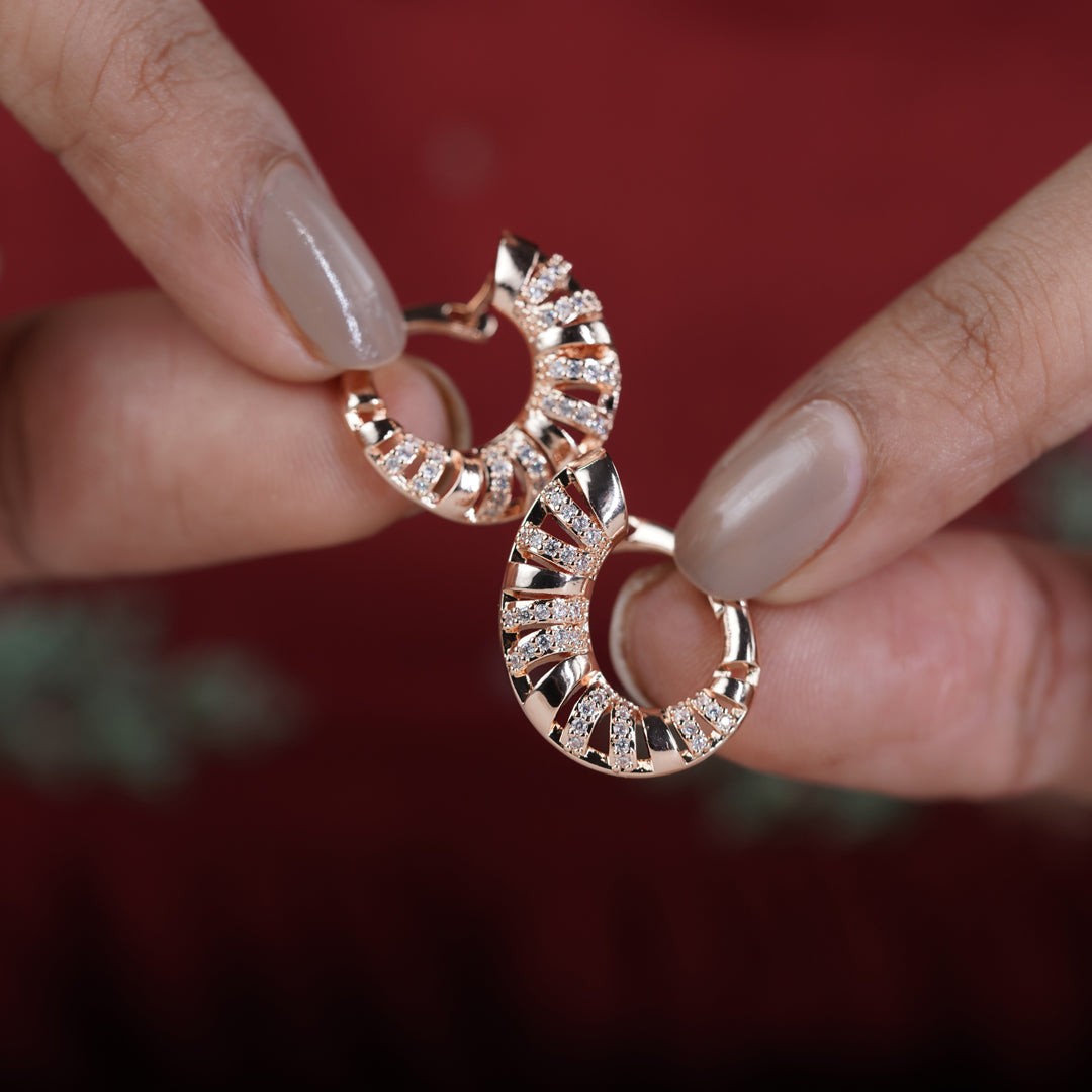 Diamond Enamel Hoop Earrings jewellery product view 9